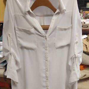 White Women's Button-Up Blouse